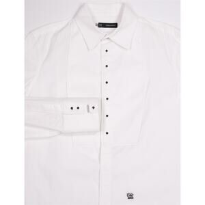 DSQUARED2 White Dress Shirt with Black Buttons